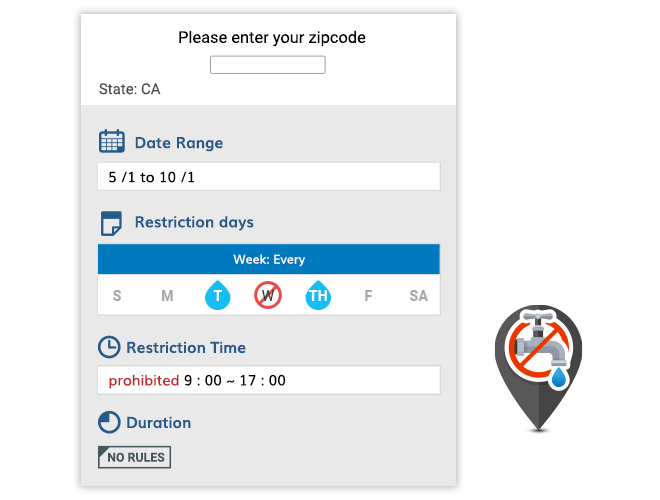 Yardian’s water restrictions database